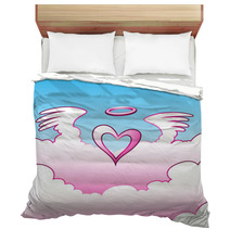 Illustration Of Angel Heart Over The Clouds Bedding 34207533