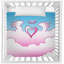 Illustration Of Angel Heart Over The Clouds Nursery Decor 34207533