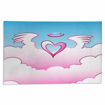 Illustration Of Angel Heart Over The Clouds Rugs 34207533