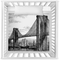 Illustration Of Brooklyn Bridge And East River New York United Nursery Decor 35054626
