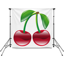 Illustration Of Cherry Fruit Icon Clipart Backdrops 55468219