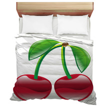 Illustration Of Cherry Fruit Icon Clipart Bedding 55468219