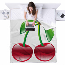 Illustration Of Cherry Fruit Icon Clipart Blankets 55468219