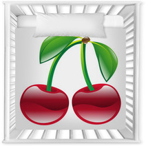Illustration Of Cherry Fruit Icon Clipart Nursery Decor 55468219
