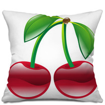Illustration Of Cherry Fruit Icon Clipart Pillows 55468219