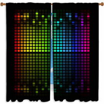 Illustration Of Colorful Musical Bar Showing Volume On Black Window Curtains 59901914