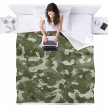 Illustration Of Disruptive  Camouflage Material Blankets 21207509