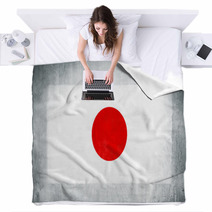 Illustration Of Flag Of Japan Blankets 65494871