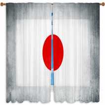 Illustration Of Flag Of Japan Window Curtains 65494871