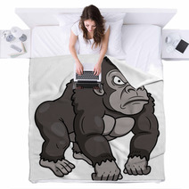 Illustration Of Gorilla Cartoon Blankets 49824756