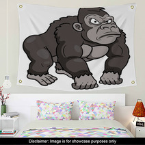 Illustration Of Gorilla Cartoon Wall Art 49824756