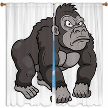 Illustration Of Gorilla Cartoon Window Curtains 49824756