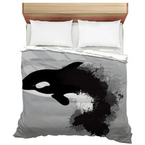 Illustration Of Grampus With Watercolor Splashes Vector Killer Whale For Your Design Bedding 192992103