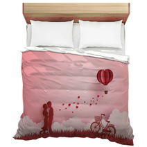 Illustration Of Love And Valentine Day Bedding 186478956