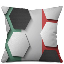 Illustration Of Mexican Flag With Soccer Items Pillows 65580801