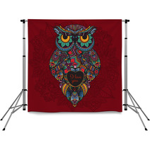 Illustration Of Ornamental Owl Bird Illustrated In Tribal Boho Owl With Love Heart For Valentine Day Backdrops 103706116
