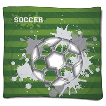 Illustration Of Soccer Ball Blankets 43560915