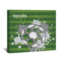 Illustration Of Soccer Ball Wall Art 43560915