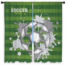 Illustration Of Soccer Ball Window Curtains 43560915