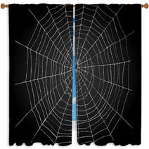 Illustration Of Spiderweb Window Curtains 65217322
