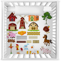 Illustration Of The Things And Animals At The Farm Nursery Decor 65150556