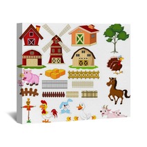 Illustration Of The Things And Animals At The Farm Wall Art 65150556