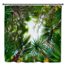 Illustration Of Tropical Forest Bath Decor 12119747