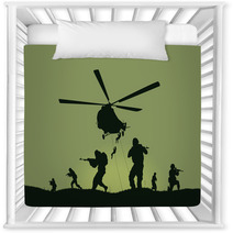 Illustration The Soldiers Going To Attack And Helicopters Nursery Decor 116641692