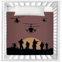 Illustration The Soldiers Going To Attack And Helicopters Nursery Decor 116814852