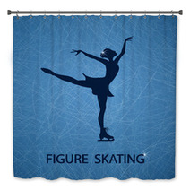 Illustration With Figure Skater Bath Decor 58478119