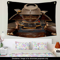 Image Of Samurai Armour On Black Wall Art 37137523