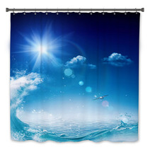 In The Ocean, Abstract Environmental Backgrounds For Your Design Bath Decor 58976559