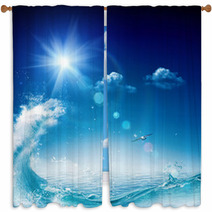 In The Ocean, Abstract Environmental Backgrounds For Your Design Window Curtains 58976559