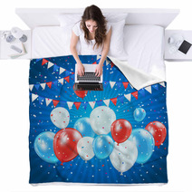 Independence Day Balloons And Confetti Blankets 66444276