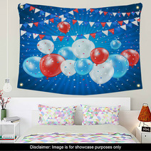 Independence Day Balloons And Confetti Wall Art 66444276