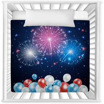 Independence Day Fireworks And Balloons Nursery Decor 66543570