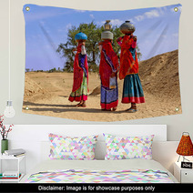 India, Jaisalmer: Women In The Desert Wall Art 2612072