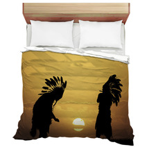 Indian At Sunset Bedding 74099425