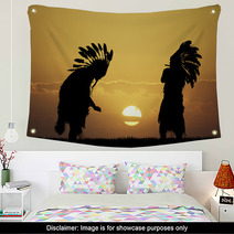 Indian At Sunset Wall Art 74099425