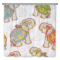 Indian Elephant Seamless Pattern Bath Decor 56099498