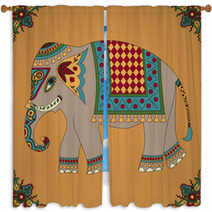 Indian Elephant Window Curtains 50267791