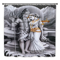 Indian God And Godess Shiv And Parvti  Bath Decor 5743125