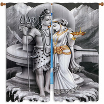 Indian God And Godess Shiv And Parvti  Window Curtains 5743125