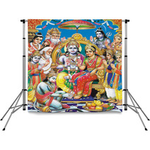 Indian God Bhagwan Ram With Whole Darbar Backdrops 3109165