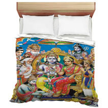 Indian God Bhagwan Ram With Whole Darbar Bedding 3109165