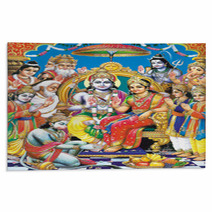 Indian God Bhagwan Ram With Whole Darbar Rugs 3109165