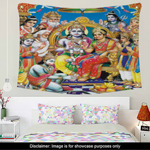Indian God Bhagwan Ram With Whole Darbar Wall Art 3109165