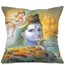 Indian God Bhola Nath Called As Shiv Ji With River Ganga Pillows 5812214