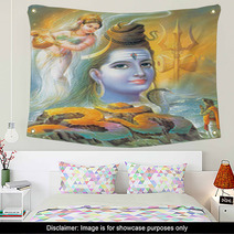 Indian God Bhola Nath Called As Shiv Ji With River Ganga Wall Art 5812214