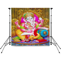 Indian God Ganesh Ji Backdrops 10414026